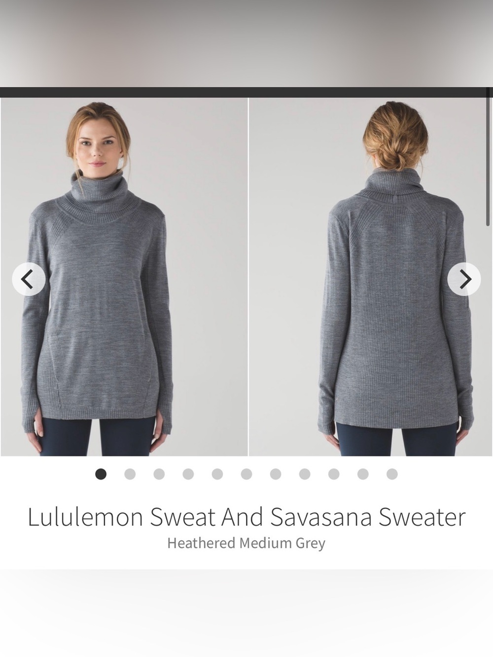 lululemon athletica Heathered Grey Savasana Turtleneck Sweater